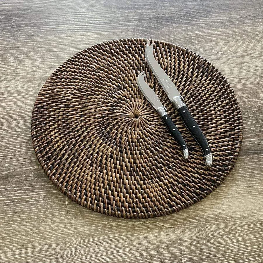 Vietnam factory high quality handmade Rattan Place Mats Non-slip Coaster Rattan colors,Black kitchen accessories handicraft