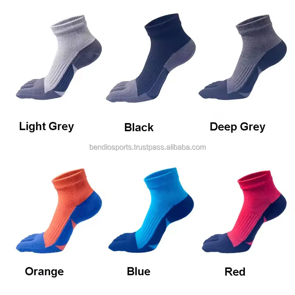 Wholesale Prize 5 Fingers Toe Sports Socks Custom Logo Cotton Non Slip Sports Socks Sports Socks