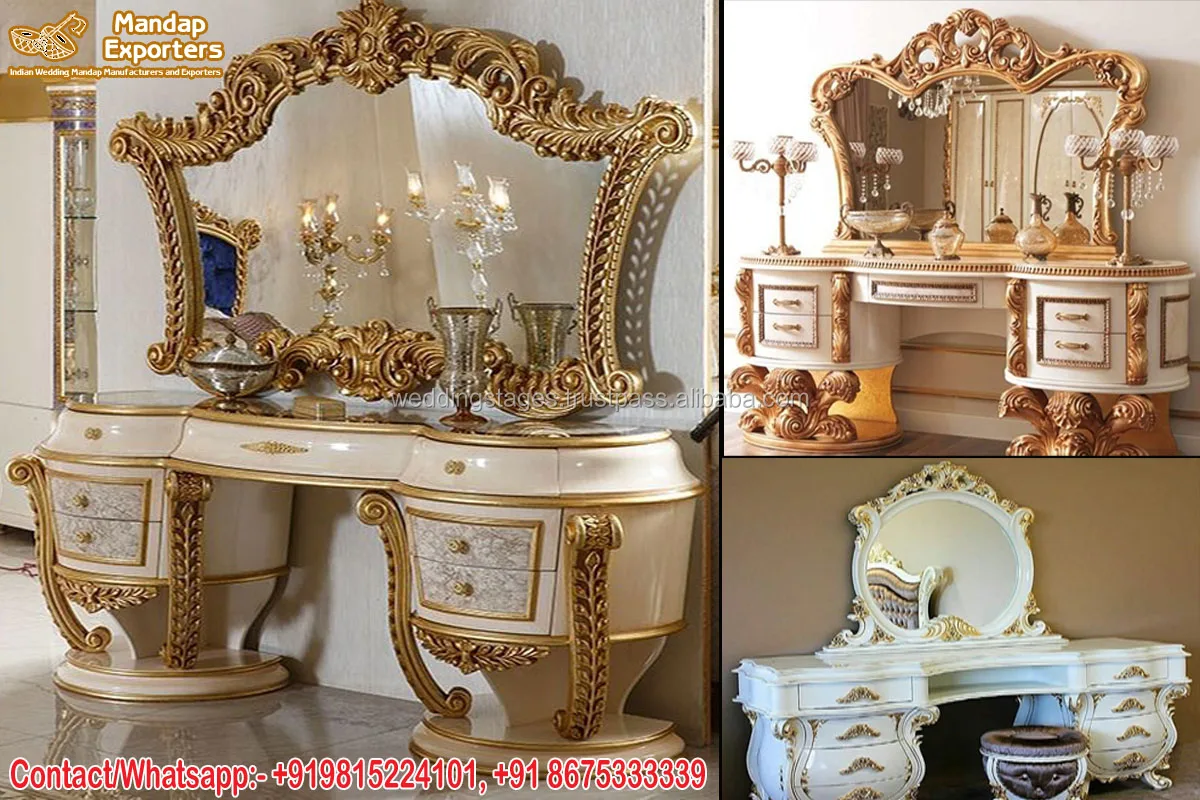 Exquisite Romanian Style Dining Area Console Table Set Hand Carved Modern Dressing Table Buy Teak Wood Dresser Affordable Prices