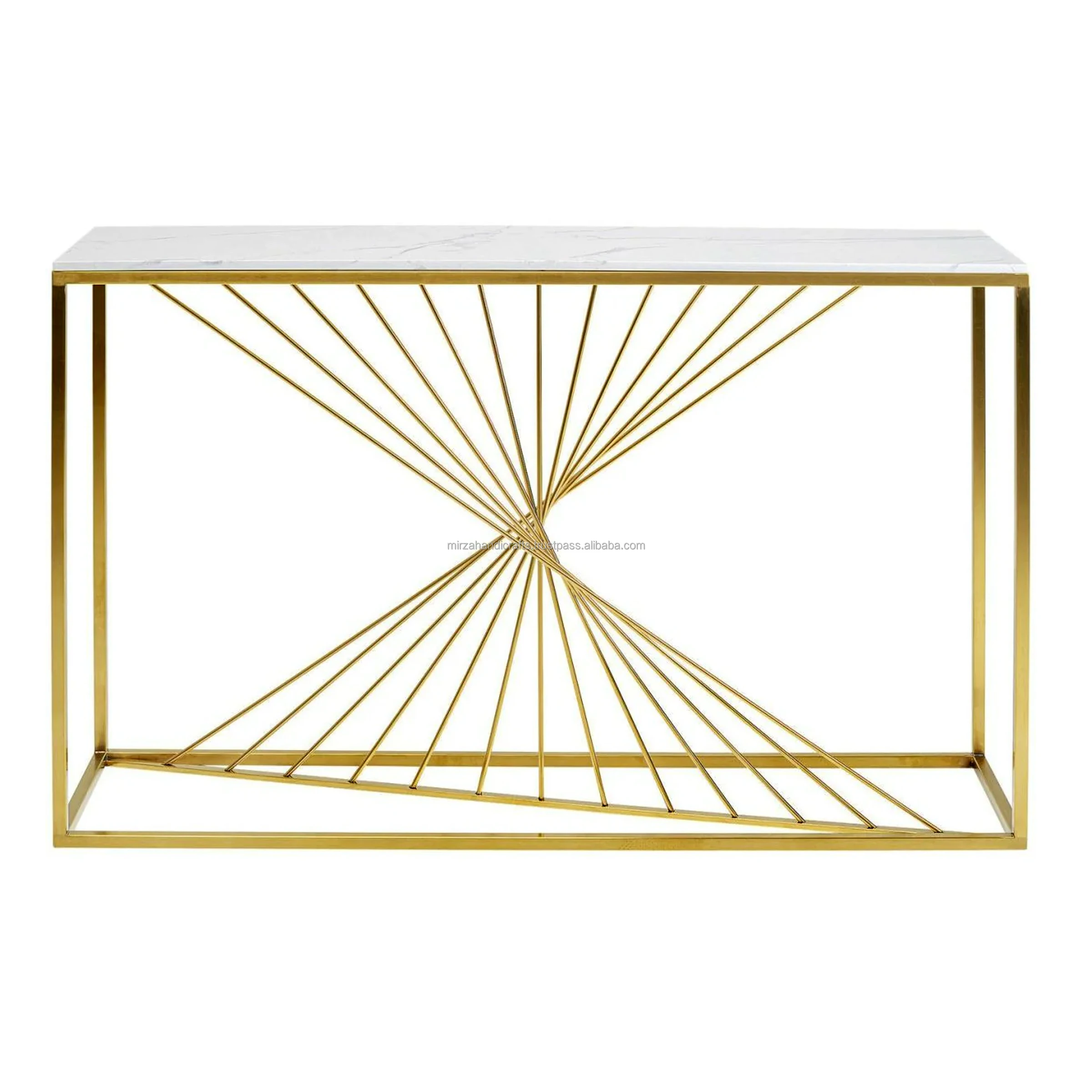 Stylish Leafs Design Console Table Modern Furniture Perfect for Bed Sofa End Side Table Handmade Metal Gold Customized