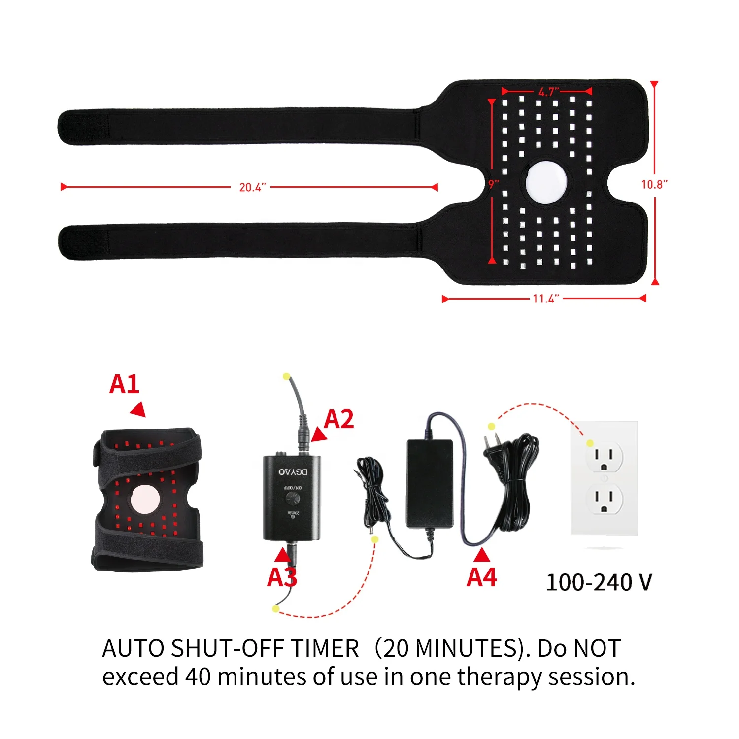 DGYAO Led Infrared Therapy 2 in 1 Knee Elbow Pain Relief Wrap Pad for Elbow Arthritis Sore Joint Near Infrared Red Light Therapy