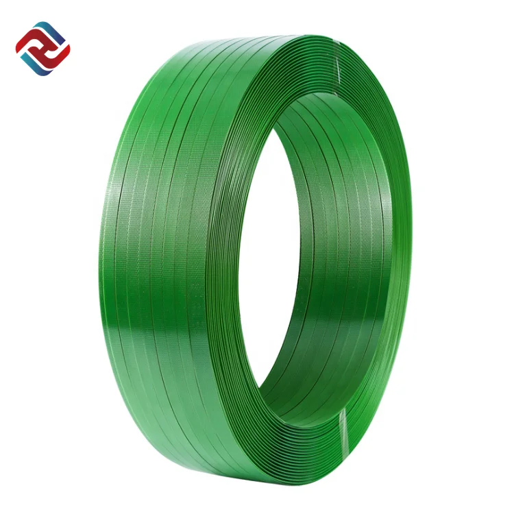 Customized size green or black color smooth polyester belt plastic PET strap with buckles for cotton bales packing