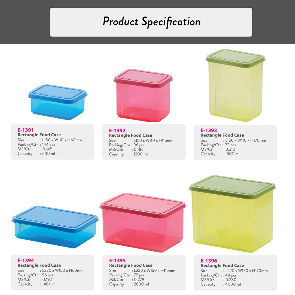 Elianware Family Food Case Fridge Organizer Stackable Food Container Food Carrier Tiffin Fridge Storage Organiser