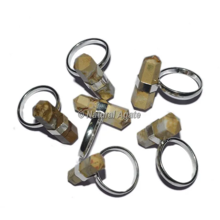 High-quality Crystal Quartz Arrowheads Gemstone Ring Amethyst Crystal Rhinestone Pave Setting Healing Crystals Jewelry