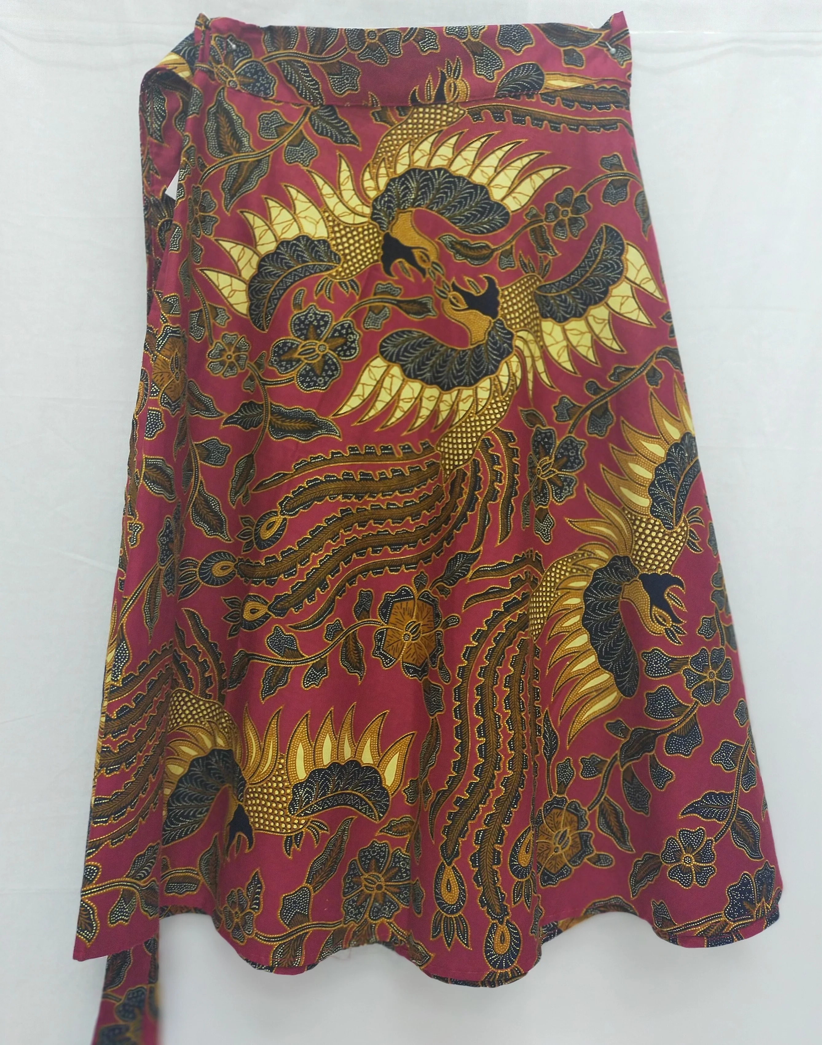 Юбка Legong Batik средней длины круглая с запахом красный павлин хлопок все размеры горячая Распродажа из Индонезии по выгодной цене