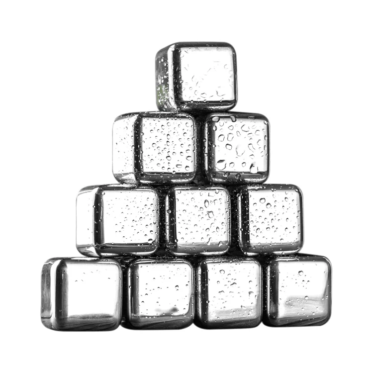 Amazon hot selling Stainless Steel whiskey metal ice cubes balls