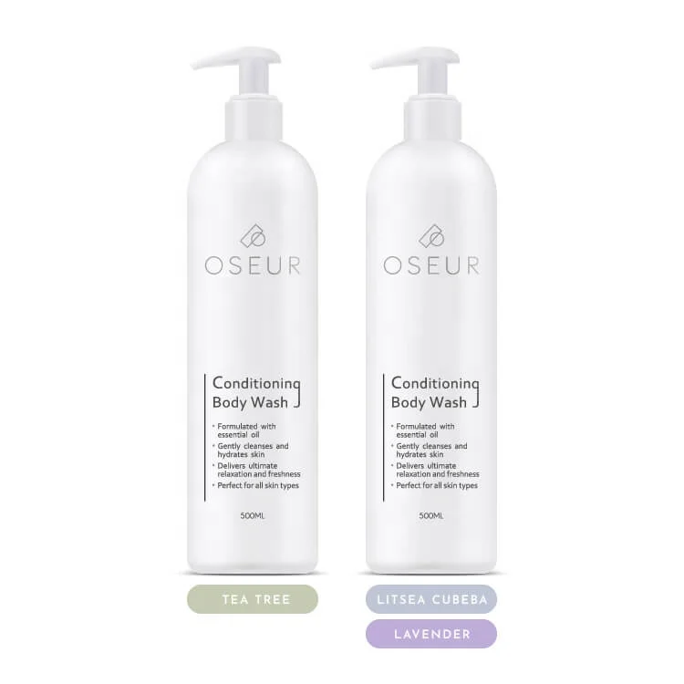 Oseur Conditioning Body Wash 500ml Woody Scent Tea Tree Oil Gel Cleanser without Parabens