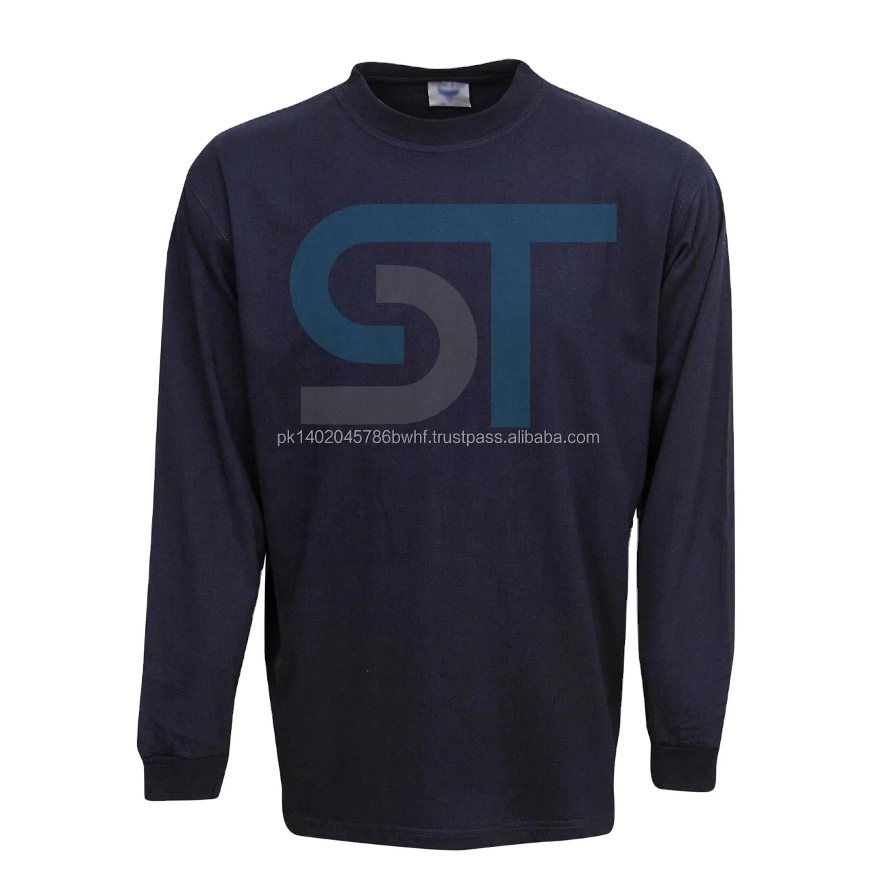 Однотонная футболка из 100% хлопка с длинным рукавом/мужская футболка с длинным рукавом/индивидуальная футболка для мужчин