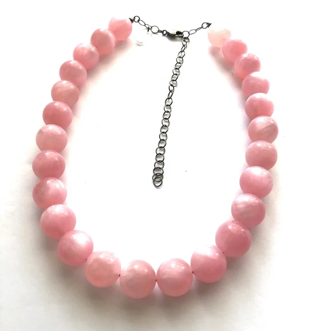 Luxury Fashion Jewelry Marbled Pink Marco Vintage Lucite Beaded Chunky Statement Necklace