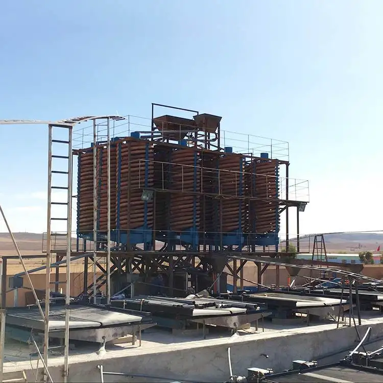 Powerless fiberglass material alluvial gold tantalum niobium copper iron ore dressing spiral chute