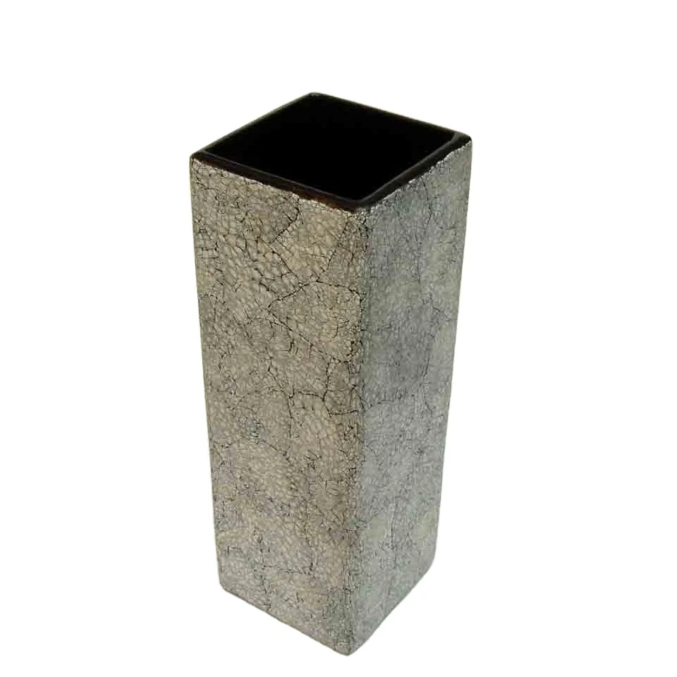 
Square lacquer vase with egg-cell finishing, Vietnam handicrafts, suitable for home-decor, tableware, kitchenware 