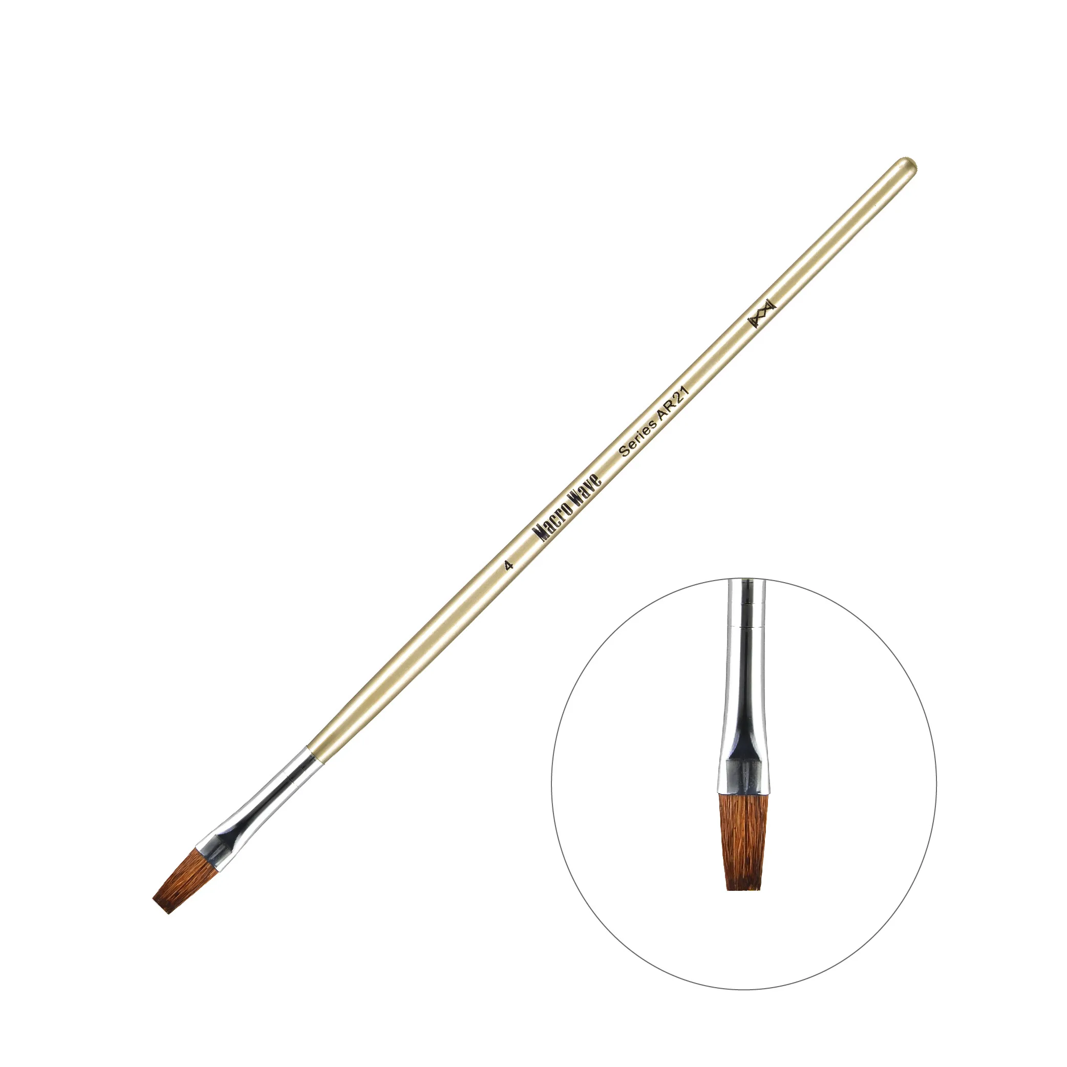 Professional Watercolor Brush With Goat Hair And Golden Varnish Wooden Handle