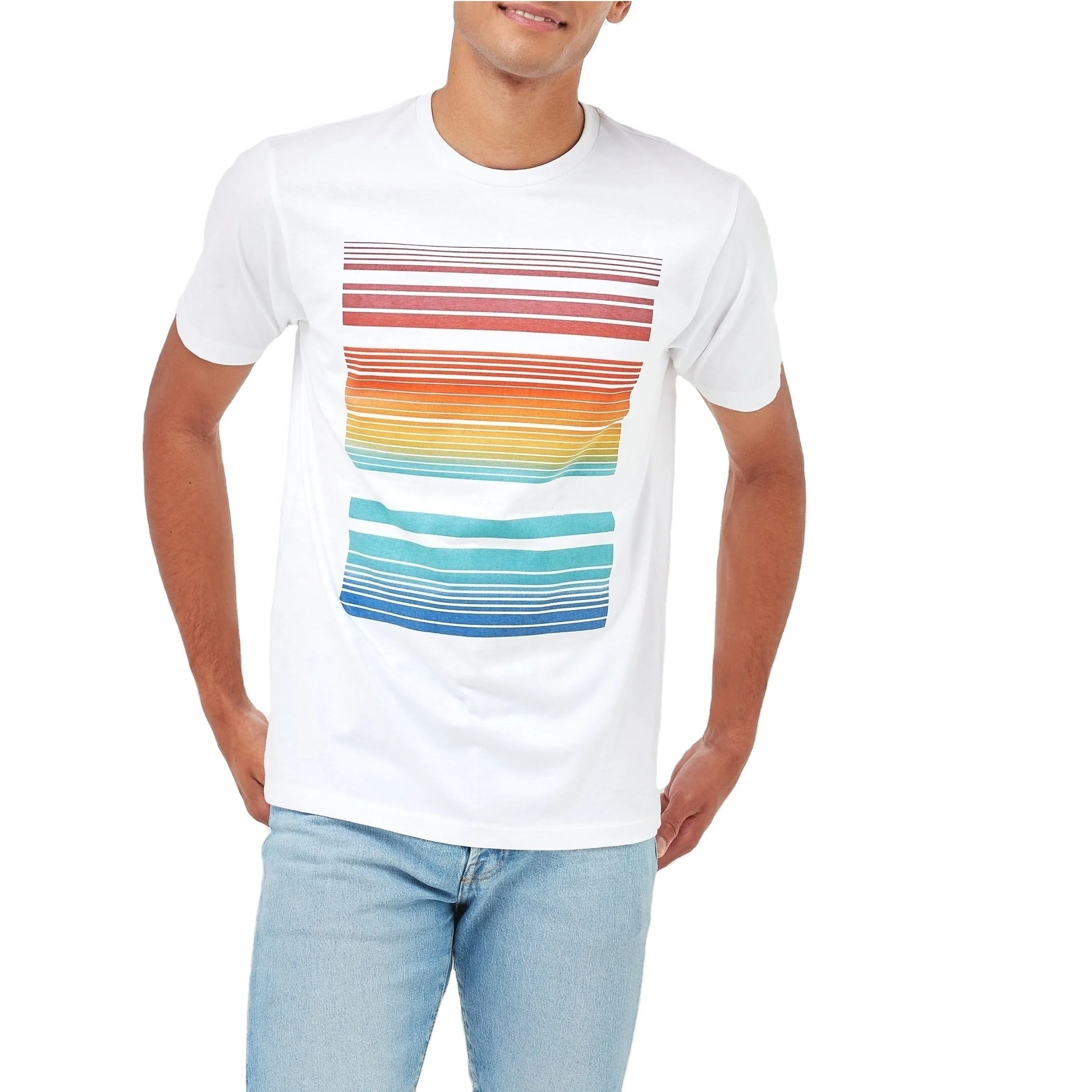 Stylish men printed t shirts Custom 100% soft cotton high quality designer graphic tees summer clothing manufacturer from India