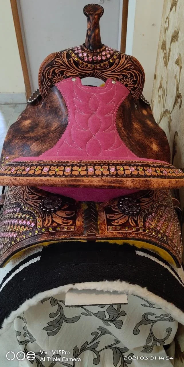 Horse Western Premium Leather Saddle Premium Western Horse Saddle