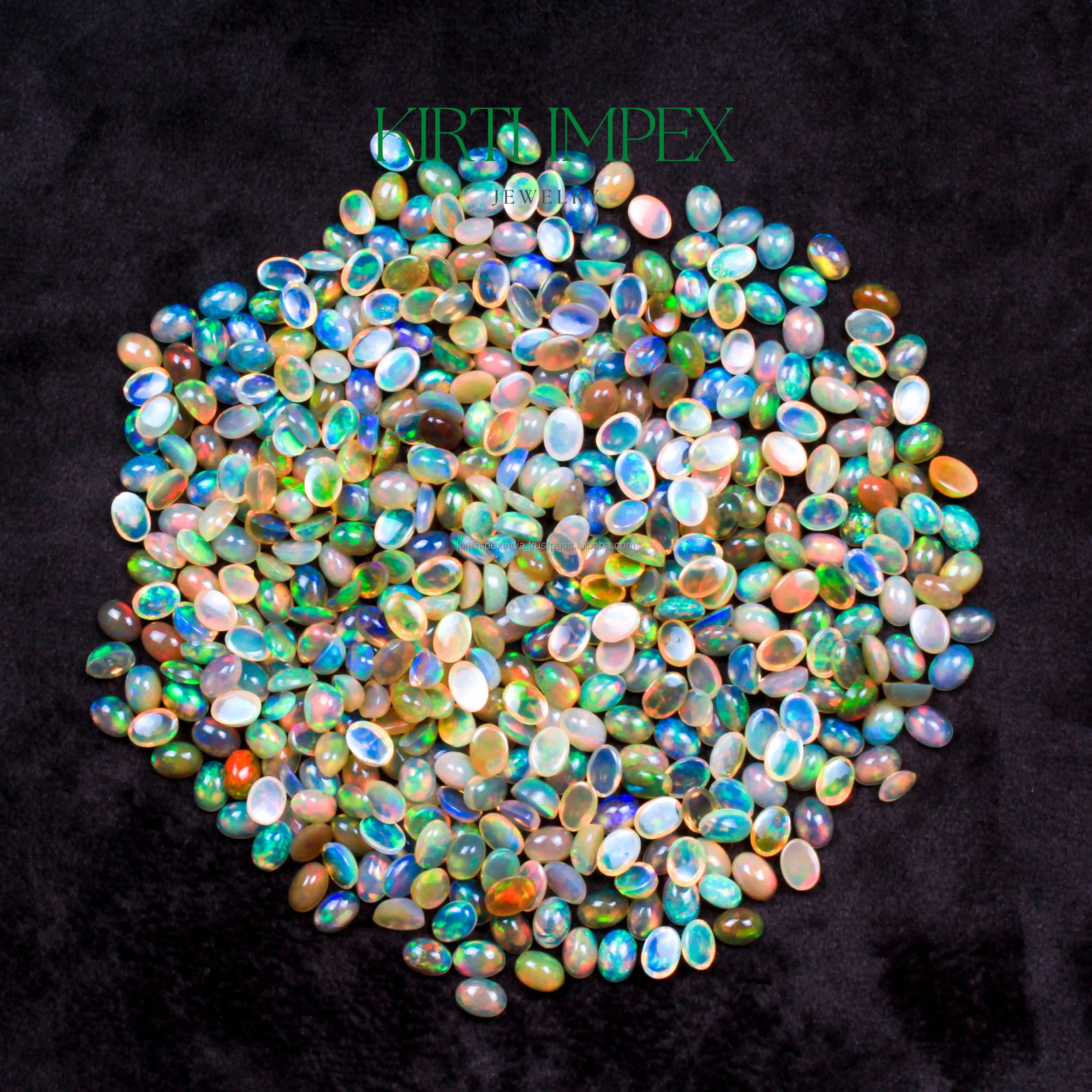 Opal High Quality Stock Ethiopian Opal Calibrated Size Loose Cabochons Rich Fire Polished 7x5 MM Opal Cabs