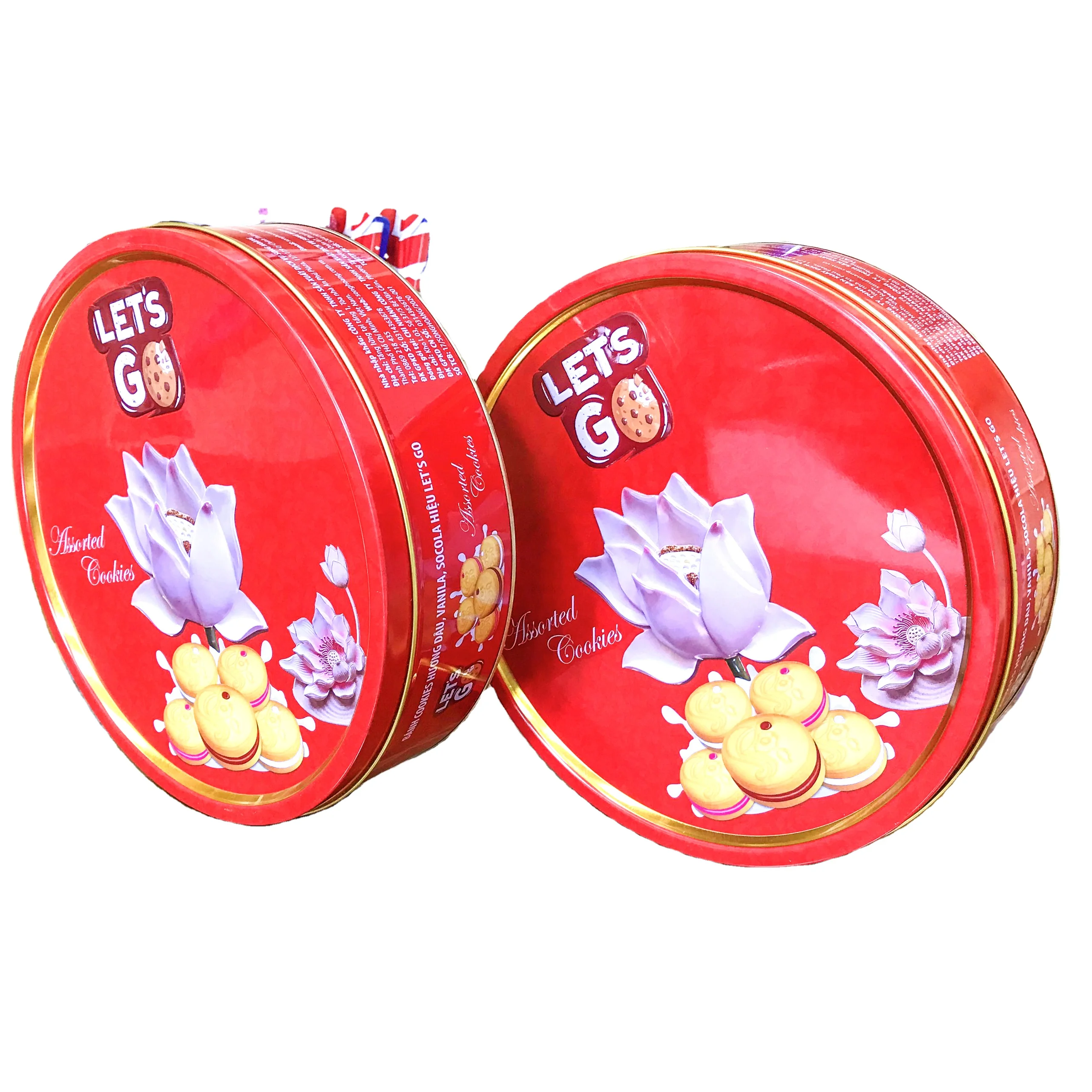 New design Embossing  printing tin can packaging box for cookies