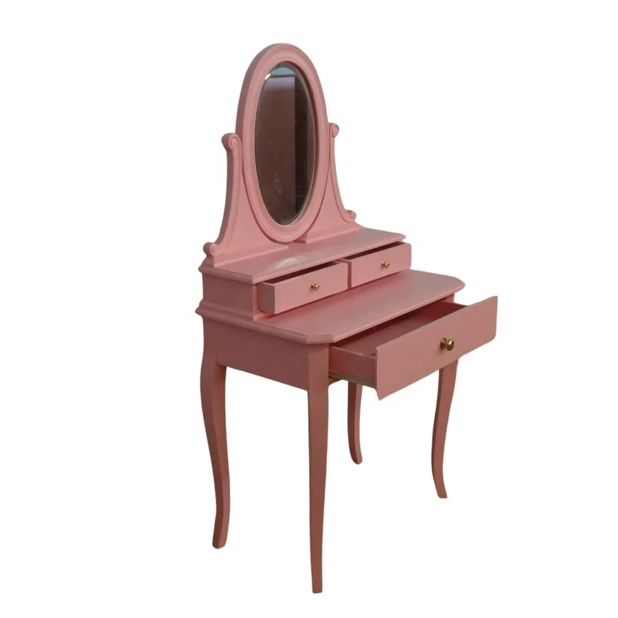 Детский туалетный столик с зеркалом Классическая Детская мебель для девочек комод с табуреткой детский набор мебели для спальни