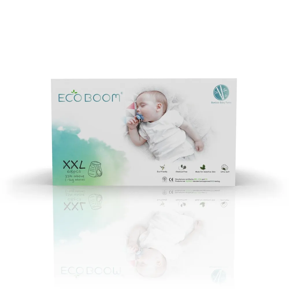OEM ODM baby training diapers wholesaler with viscose premium ecologic leak guard plant based elastic