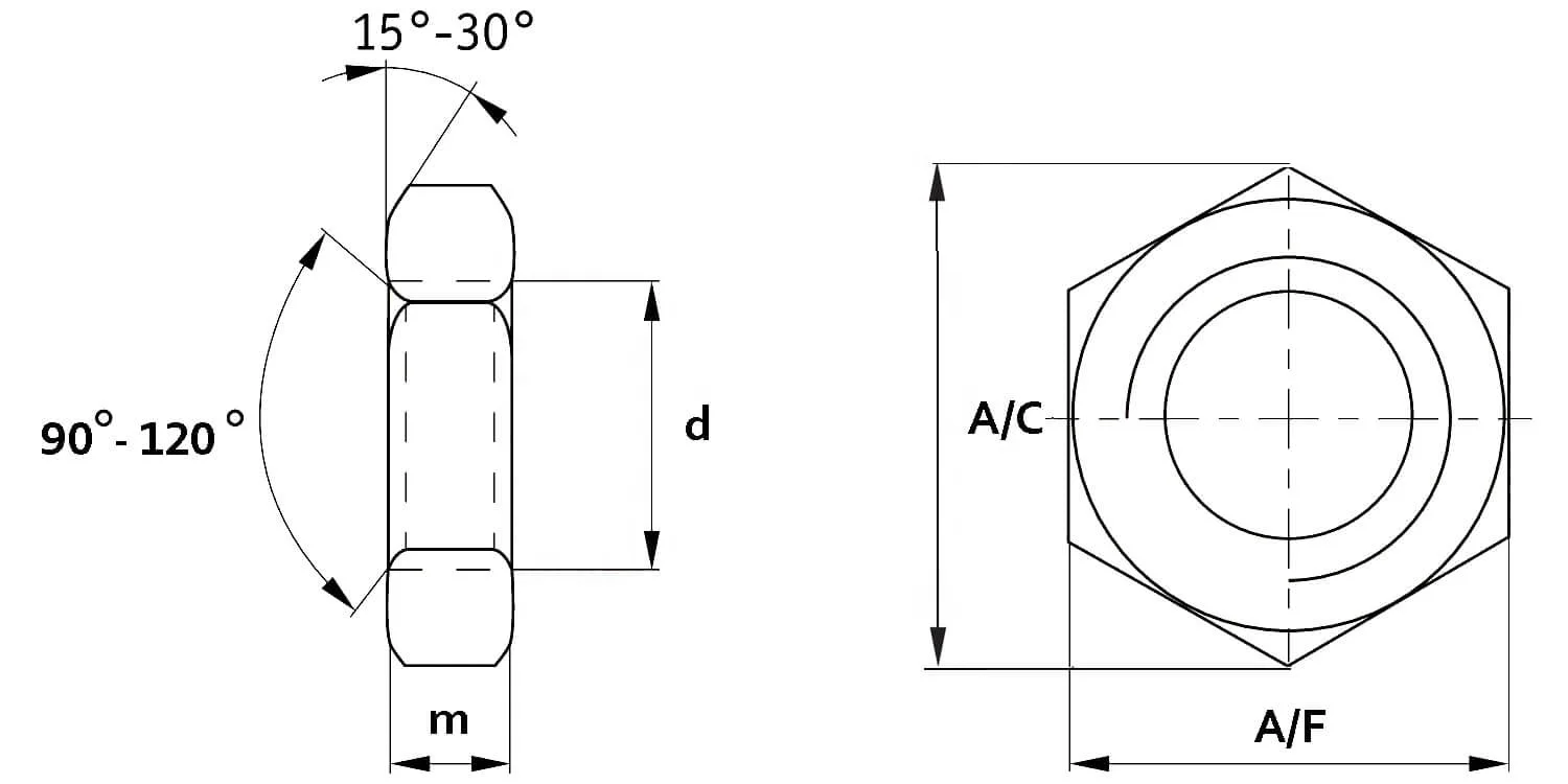  DIN 934 латунные шестигранные гайки от производителя и экспортера из Индии