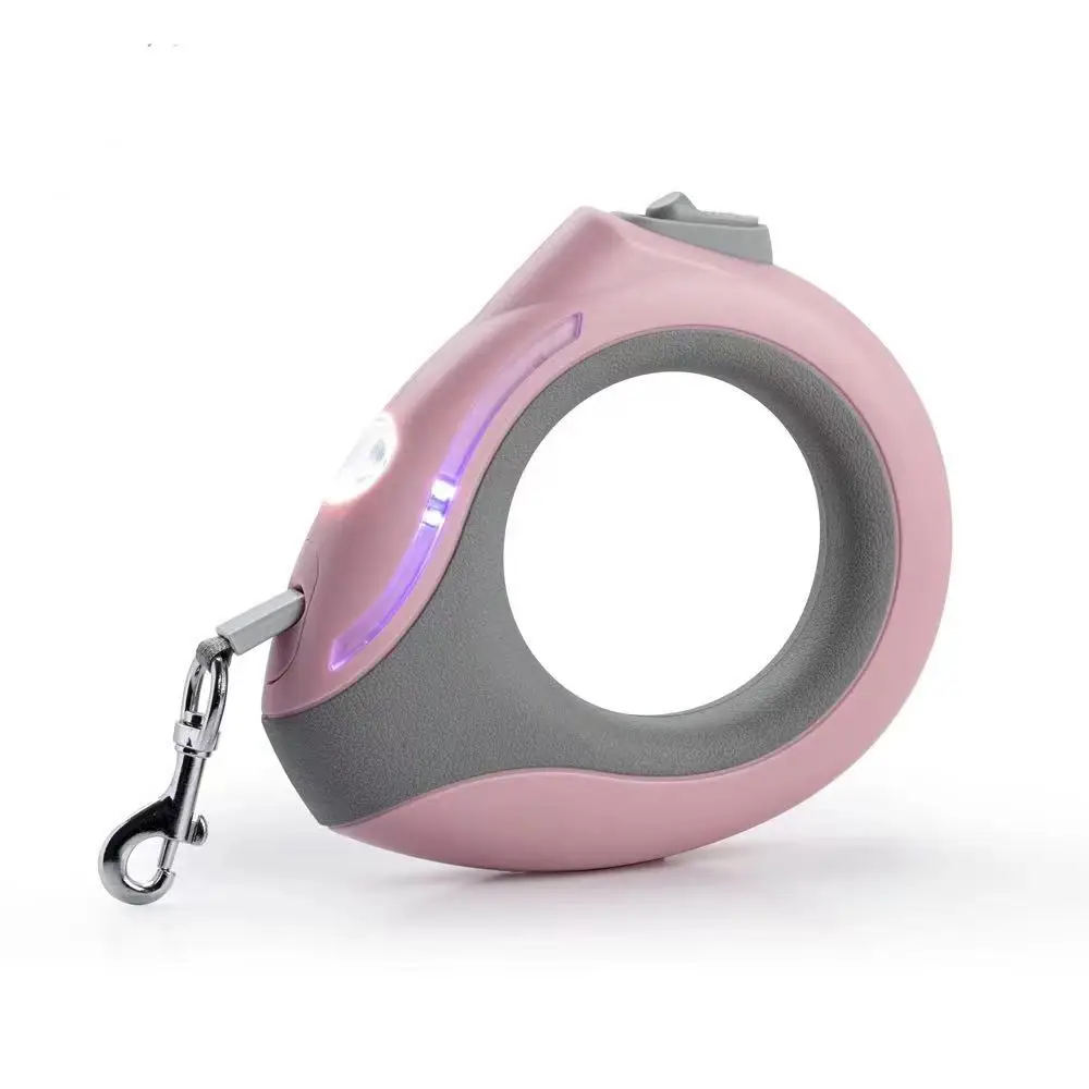 Manufacturer Wholesale New style retractable dog leash stkretch and sh flashlight USB rechargeable pet tractor