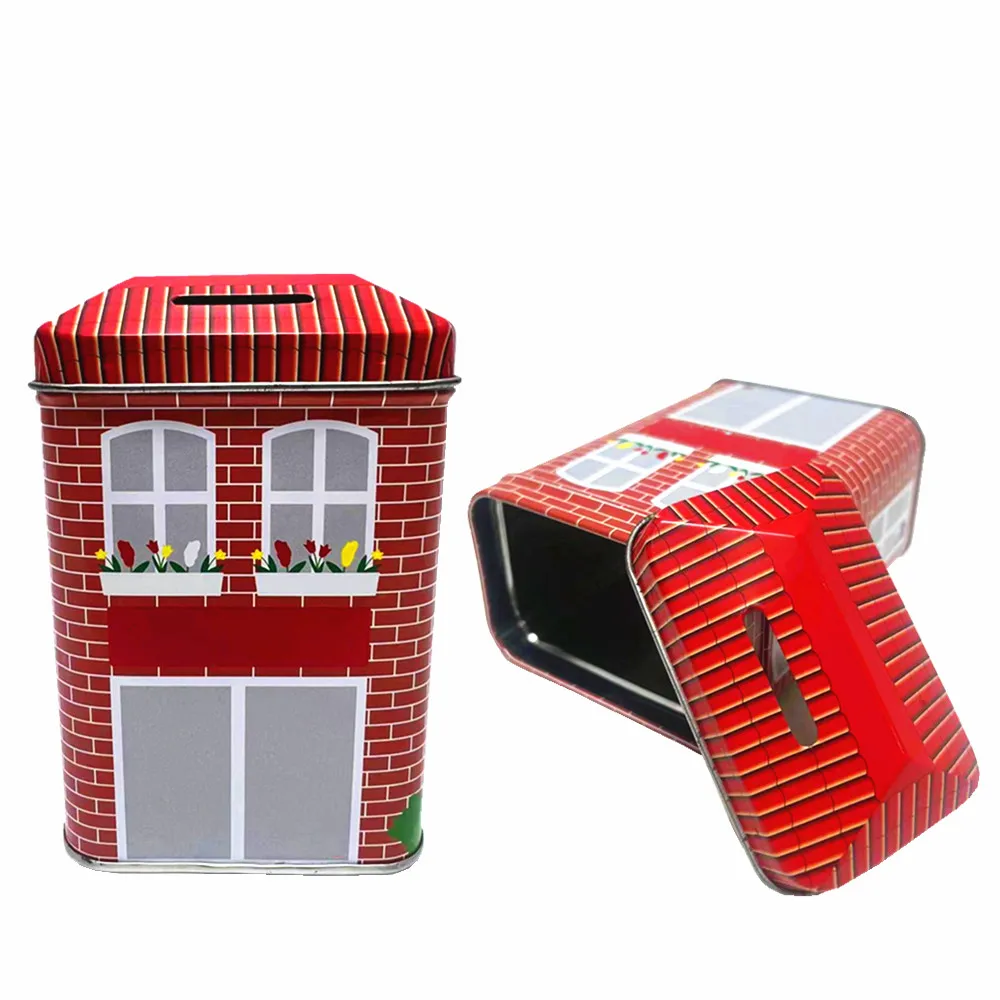 2024 House Shaped Coin Bank Tin Box Can