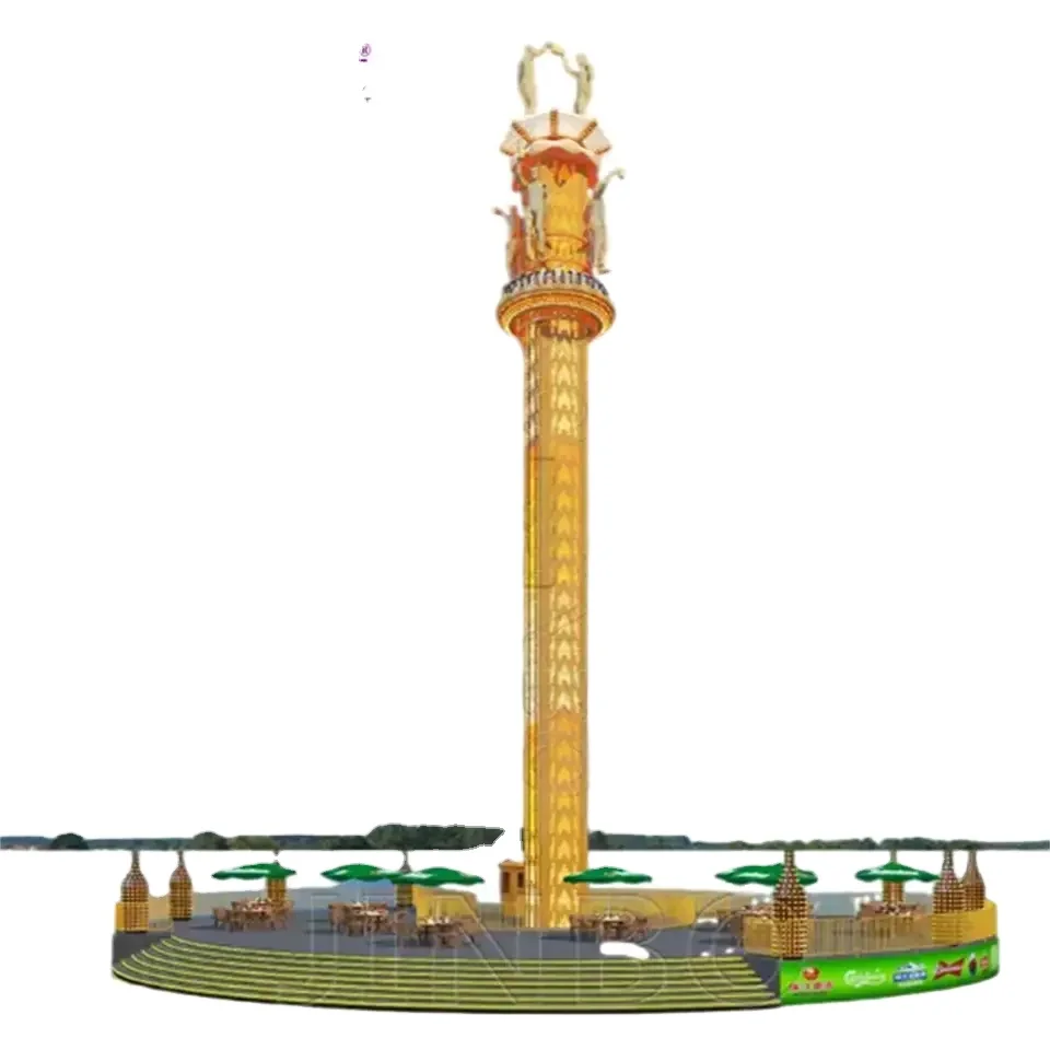 Jumping park thrilling rotate free fall drop tower drop tower amusement rides for sale entertainment equipment jumping