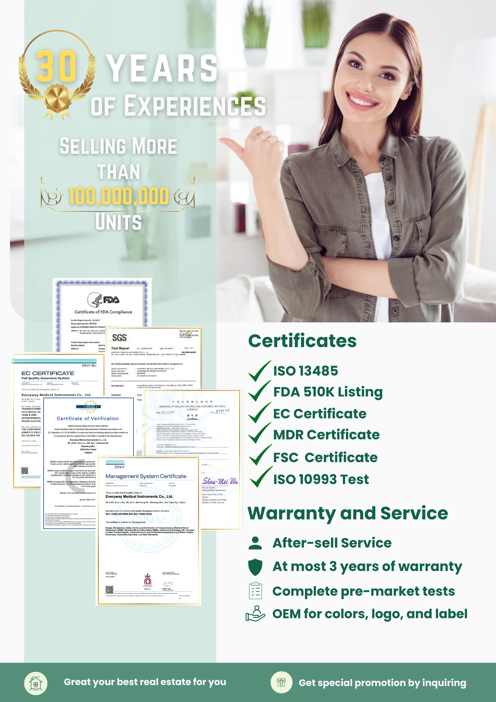 EM-6300A Portable Muscle Stimulator Taiwan ABS Tens Therapy Device Electrode Pads Home Use Pain Relief Treatment 1-Year Warranty