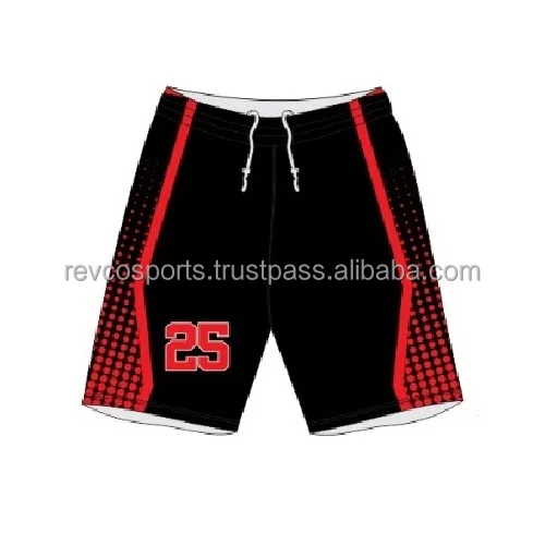 Black and Red Basketball Shorts drawstring Waist compression shorts basketball Custom big and tall basketball shorts