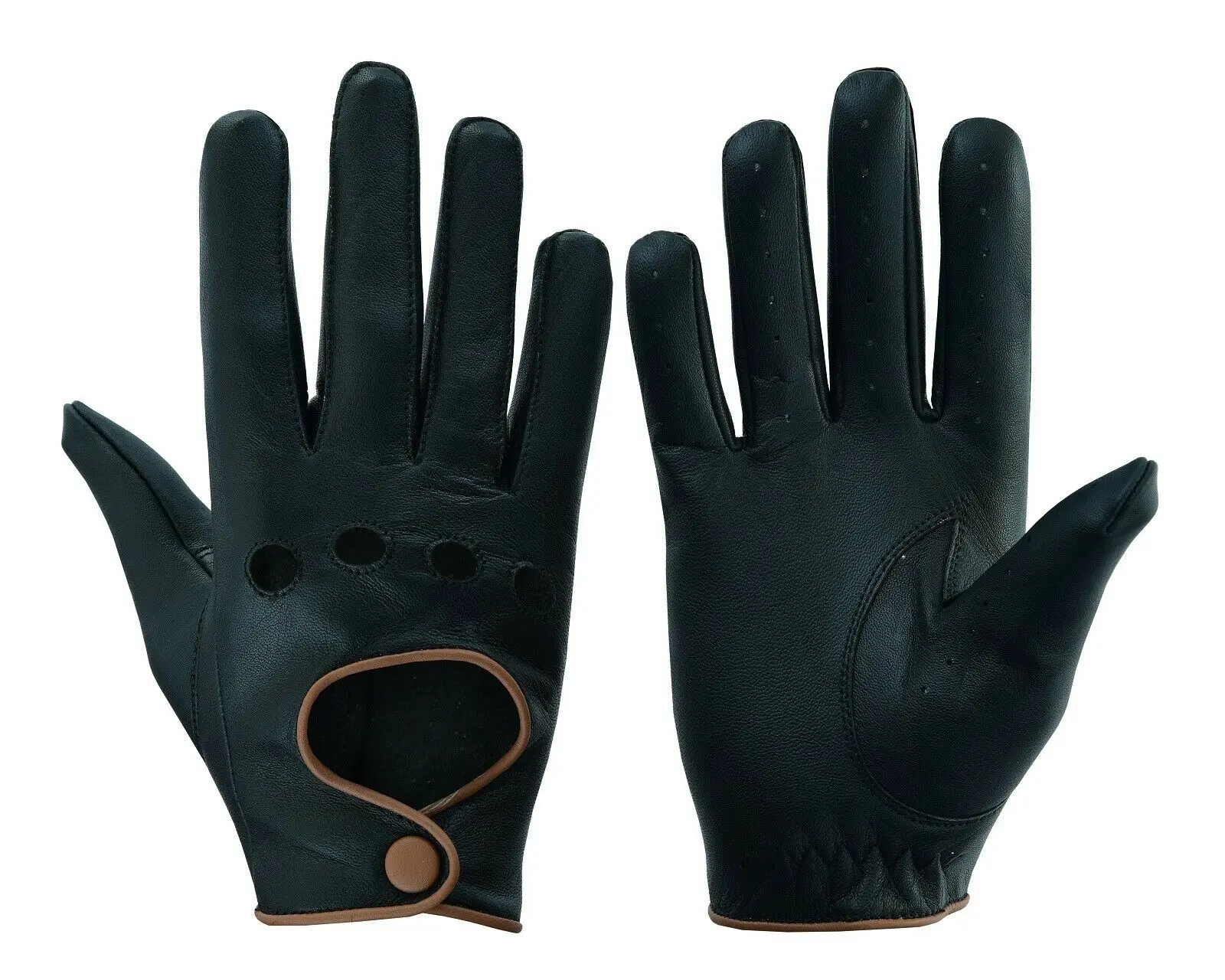 Top Grade Leather gloves from Pakistan Ideal for Driving Leather Spandex Laminated Back Driving Safety Fashion Driver Gloves