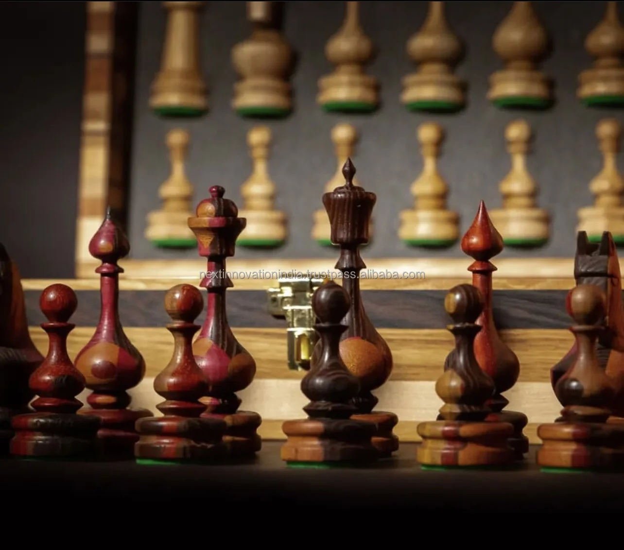 Handmade Real Horn Chess Set  Artisan-crafted Board and Pieces