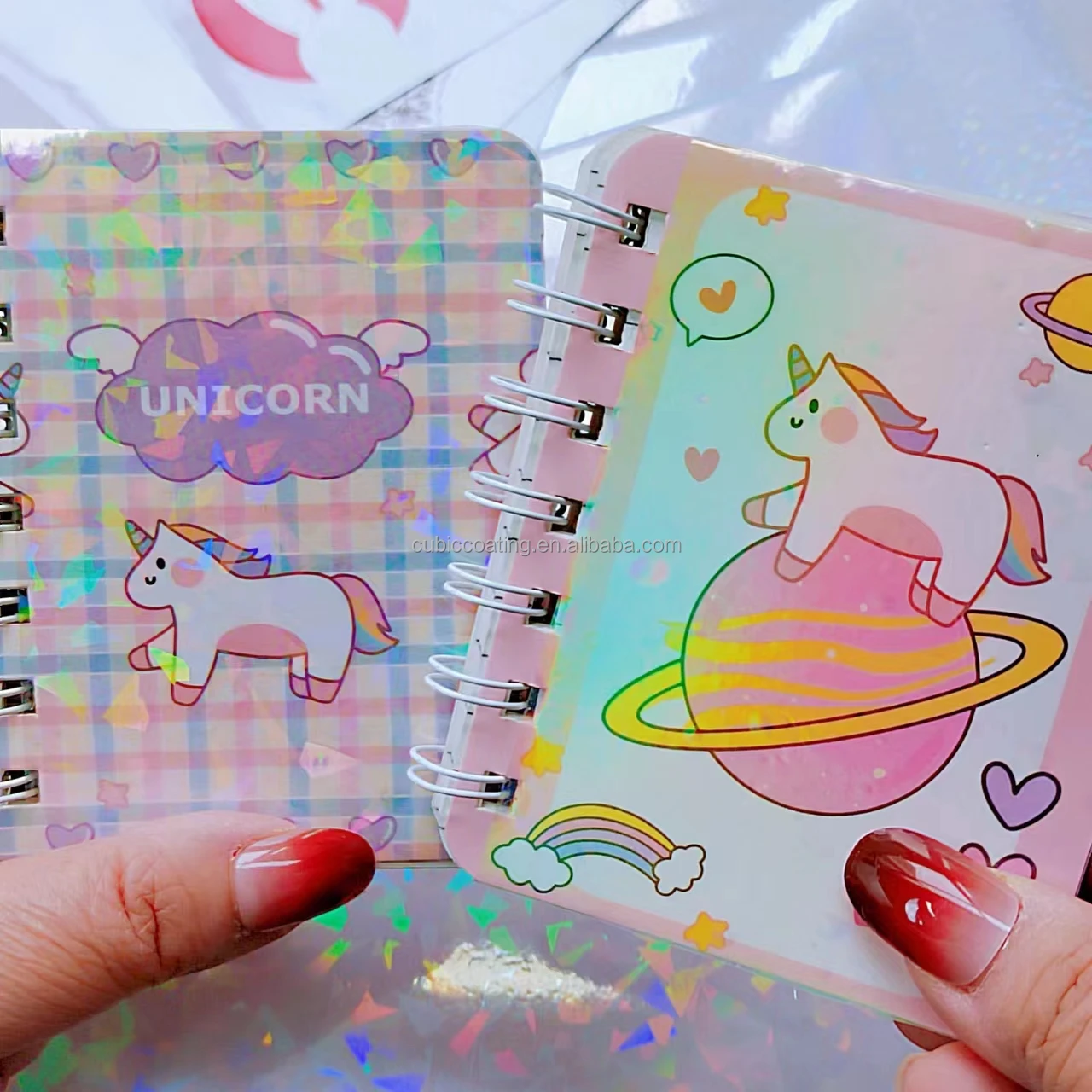 A4 Holographic Overlay Waterproof PVC BOPP Lamination Film Gem Star Rainbow Cold Laminating Roll For Photocard And Label Sticker