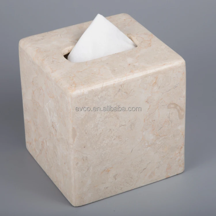 Natural Champagne Marble Square Tissue Box Holder