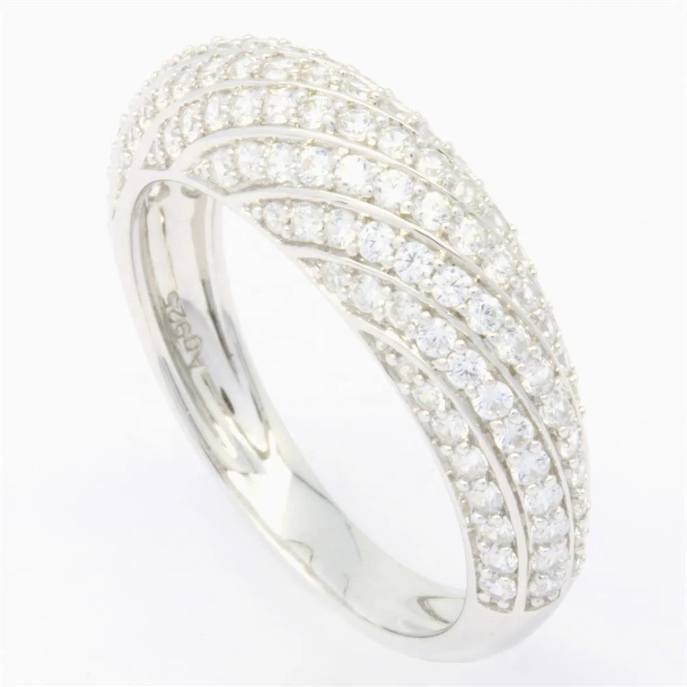 Hot Selling Design Women Elegant Custom Fashion Jewelry Top Quality Silver 14K 18K Moissanite Diamond Ring