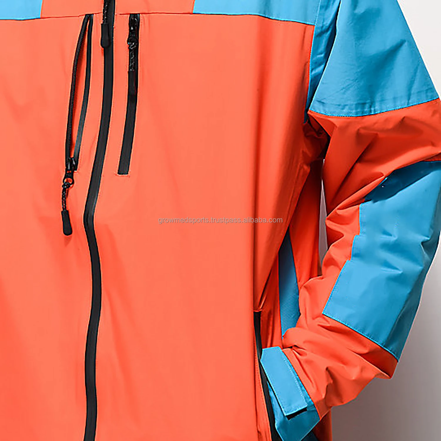 Мужская приталенная куртка составного кроя дышащая ветровка теплая зимняя из полиэстера