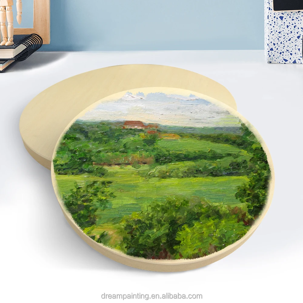 20CM Diameter Wooden Art Panel Round Unfinished Wooden Canvas Painting Board Blank DIY Crafts Wooden Tray