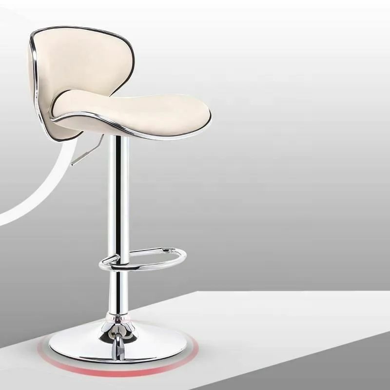 Modern swivel kitchen counter leather bar stool with backrest