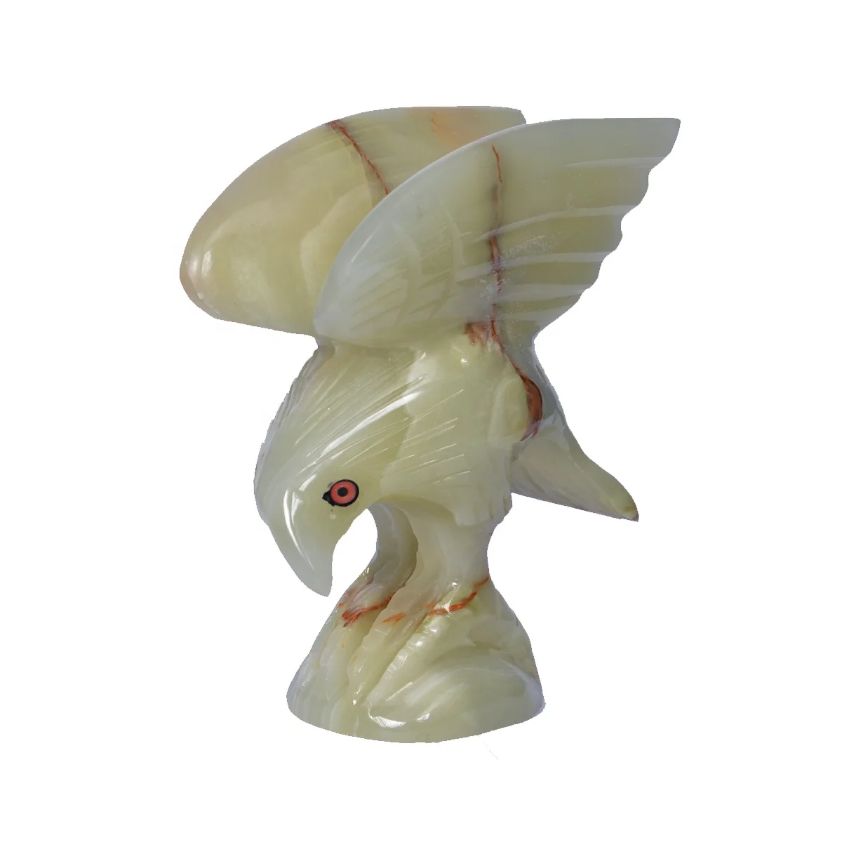 High Quality Light Green Onyx Eagle Marble Handmade Crafts Customized Stone Decoration Minerals Route
