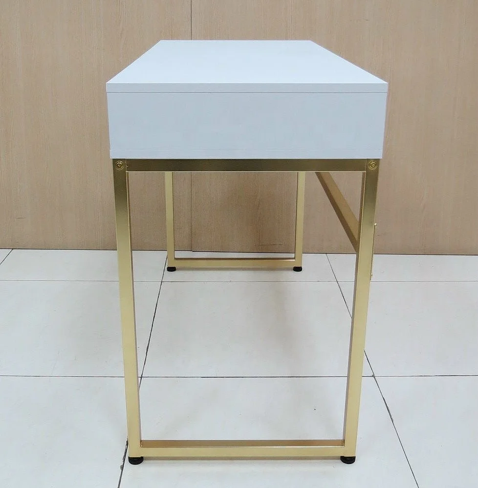 Home Top Simple Study computer desk with drawers modern computer desk with 2 drawers