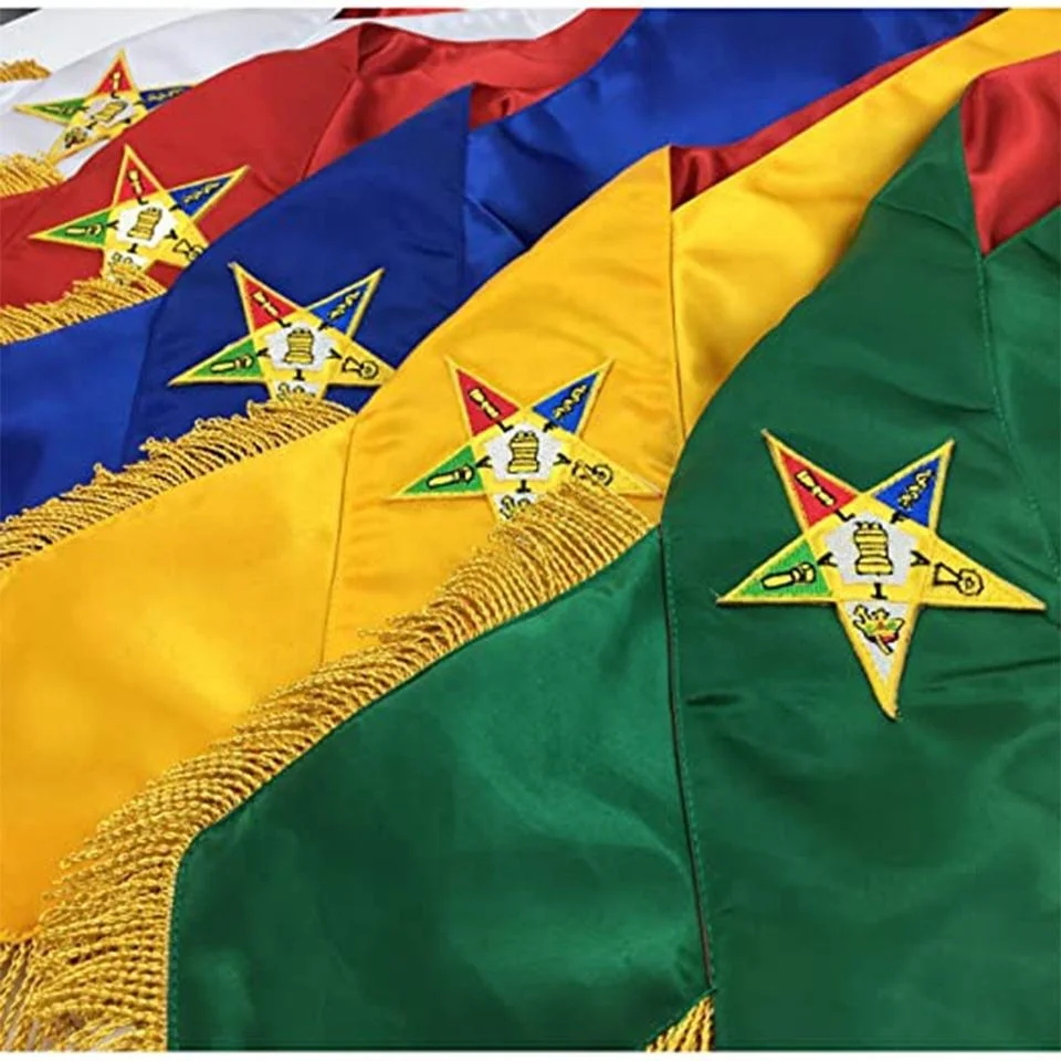 Masonic Order of Eastern Star OES complete Set with Machine Embroidery Sash with Satin best quality
