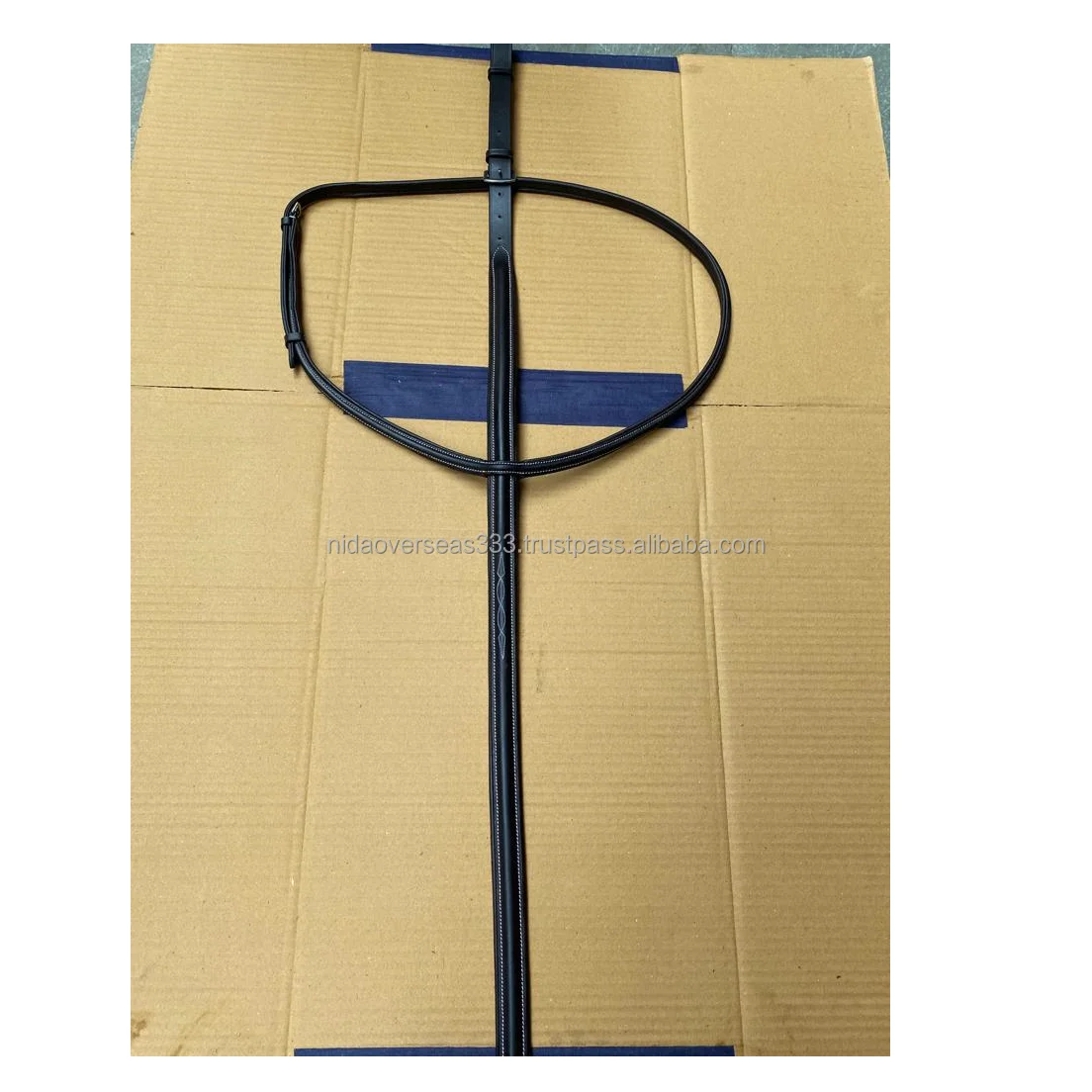Equestrian High Quality Leather Horse Raised Standing Martingale .