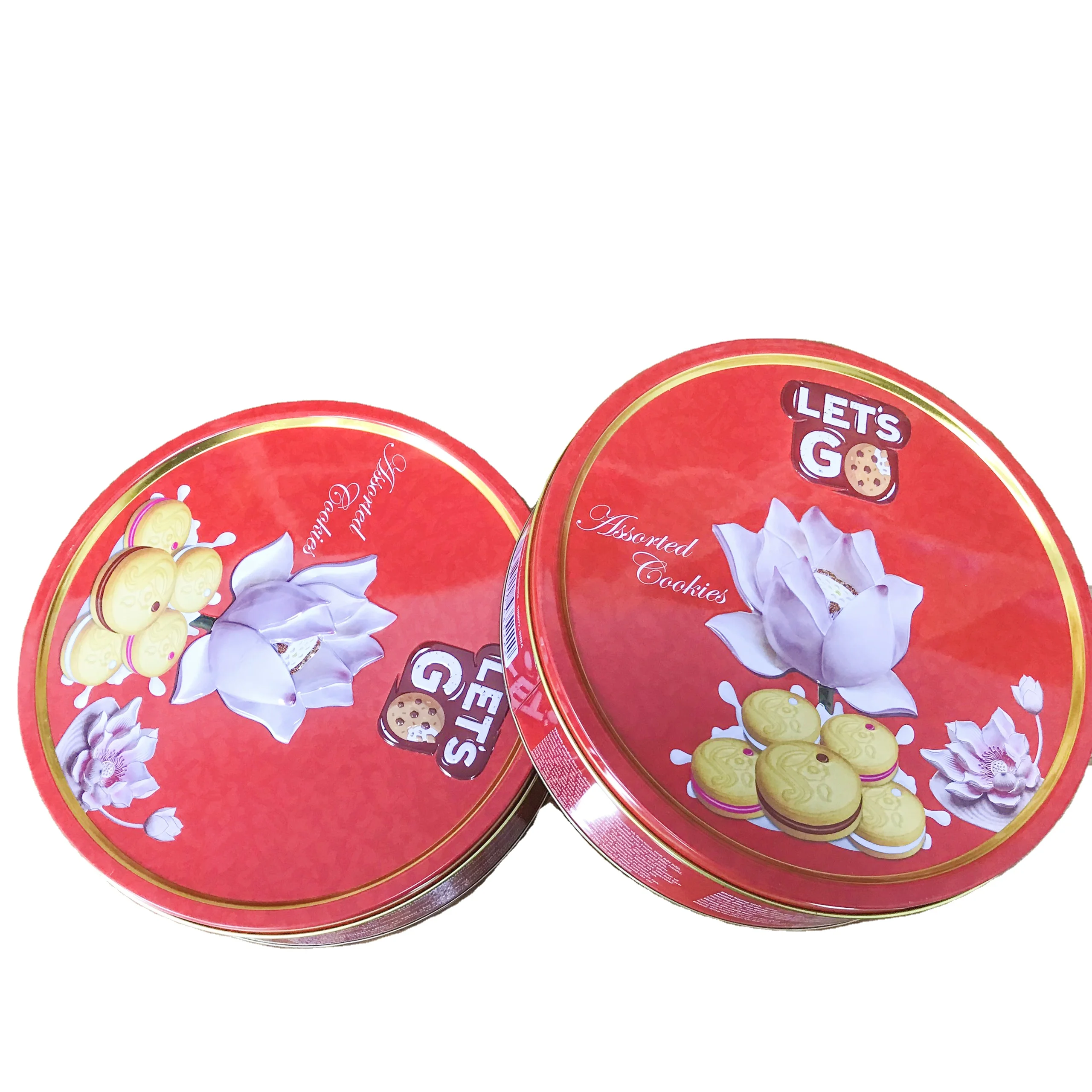 New design Embossing  printing tin can packaging box for cookies