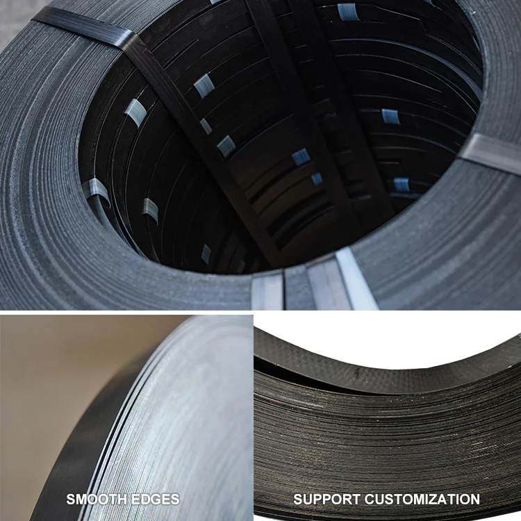 black painted steel strapping waxed metal strapping 50kgs per coil 800-850Mpa band packing regular duty packing band for factory