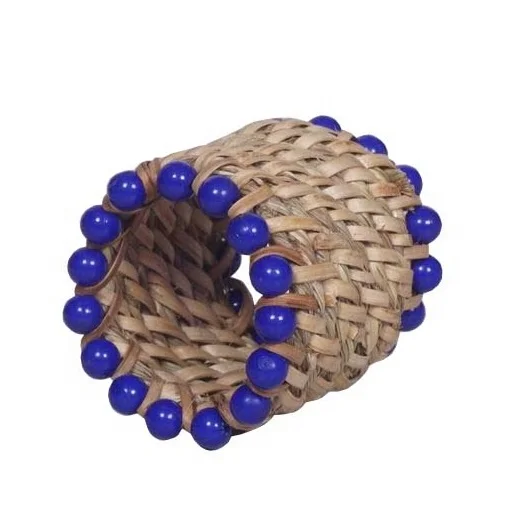 LATEST COLLECTION RUSTIC JUTE COLOR BEADS NAPKIN RING BEST USE FOR HOUSE AND HOTEL PARTIES NAPKIN RING