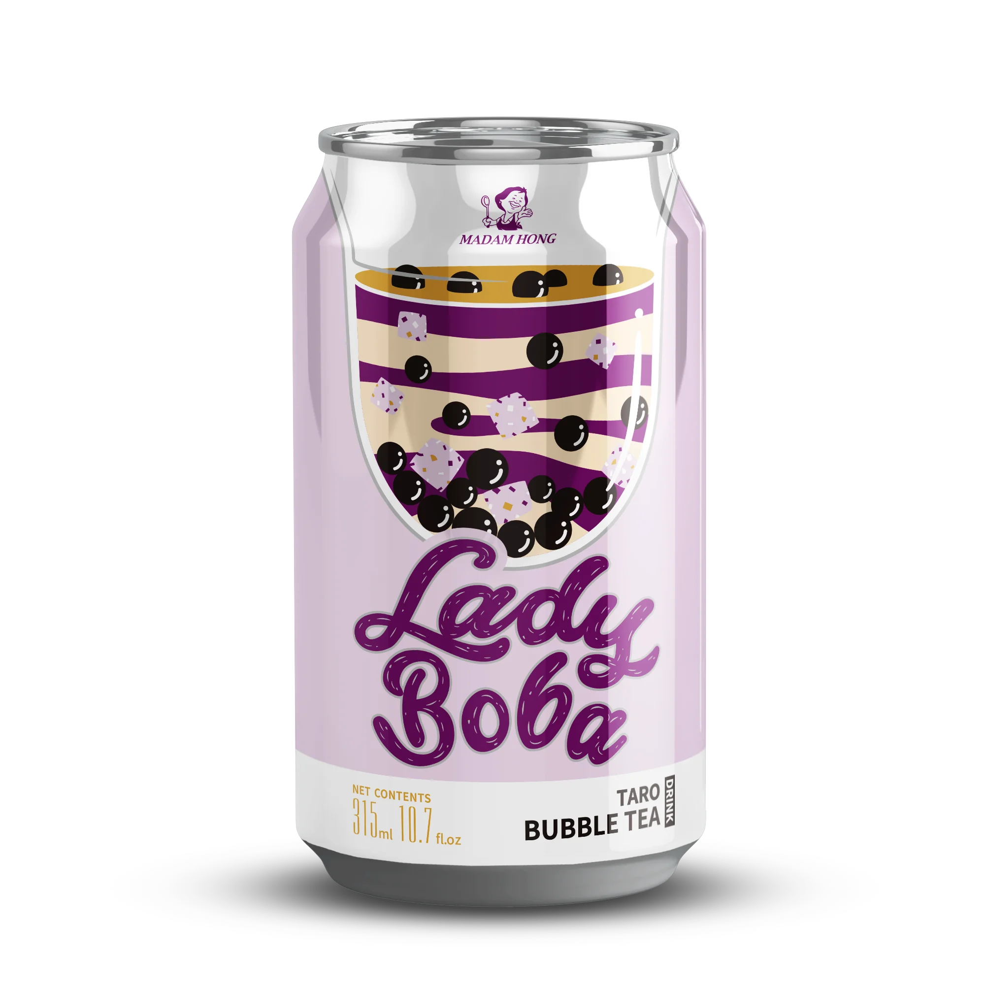 Taiwan 315ml tapioca pearls taro bubble milk tea drink