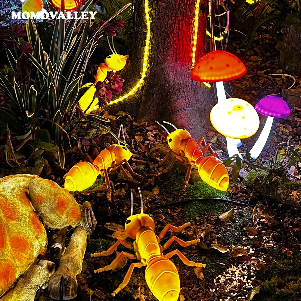 Momovalley new creative products waterproof 12w 12v patio decor outdoor led glowing insect dynamic ant decoration halloween
