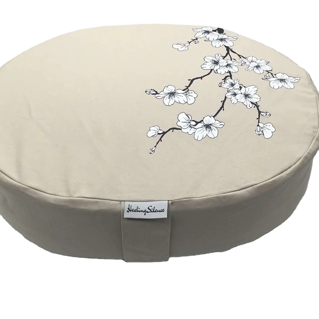 Custom Handmade Round Velvet Fabric Eco-friendly Buckwheat Hulls Yoga Meditation Cushion Floor Pillow