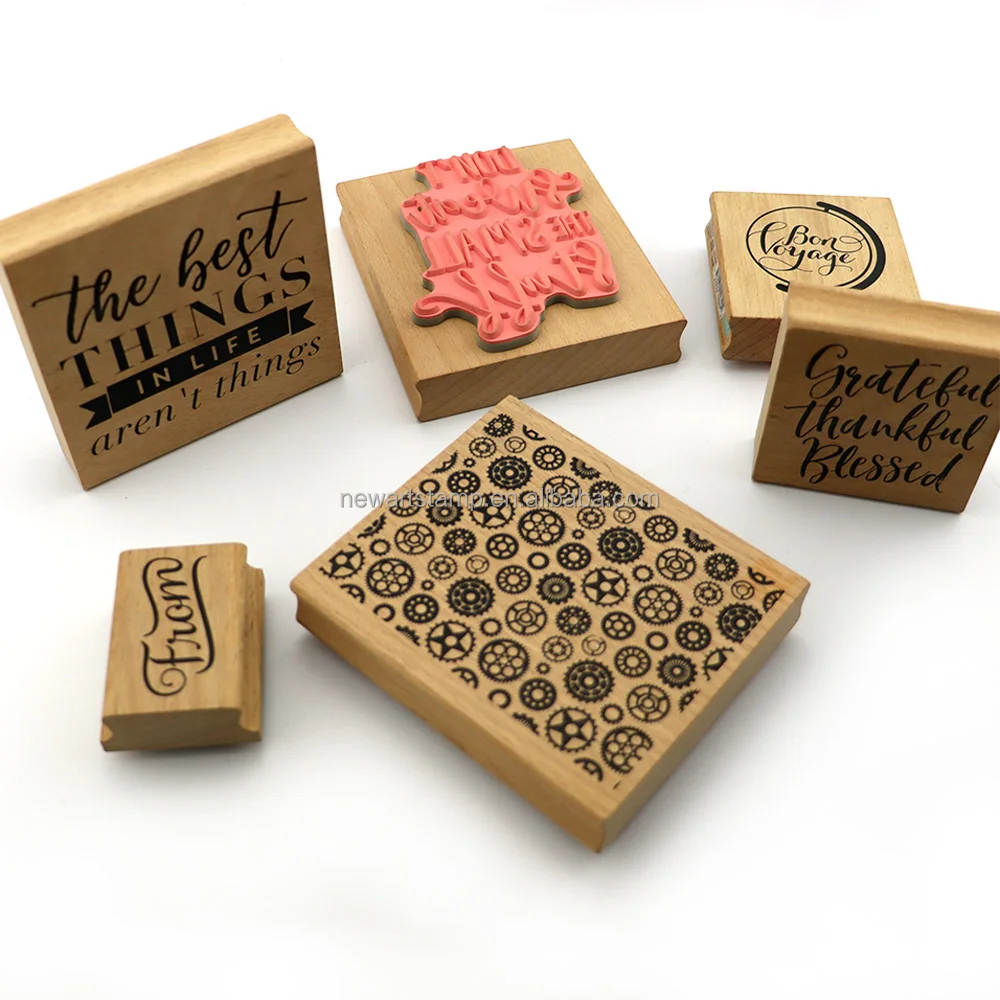 NewArts Wooden Rubber Stamp Elegant Detail Rubber, Seasonal Personal Customized OEM ODM Various Color, Scrapbooking Card Journal
