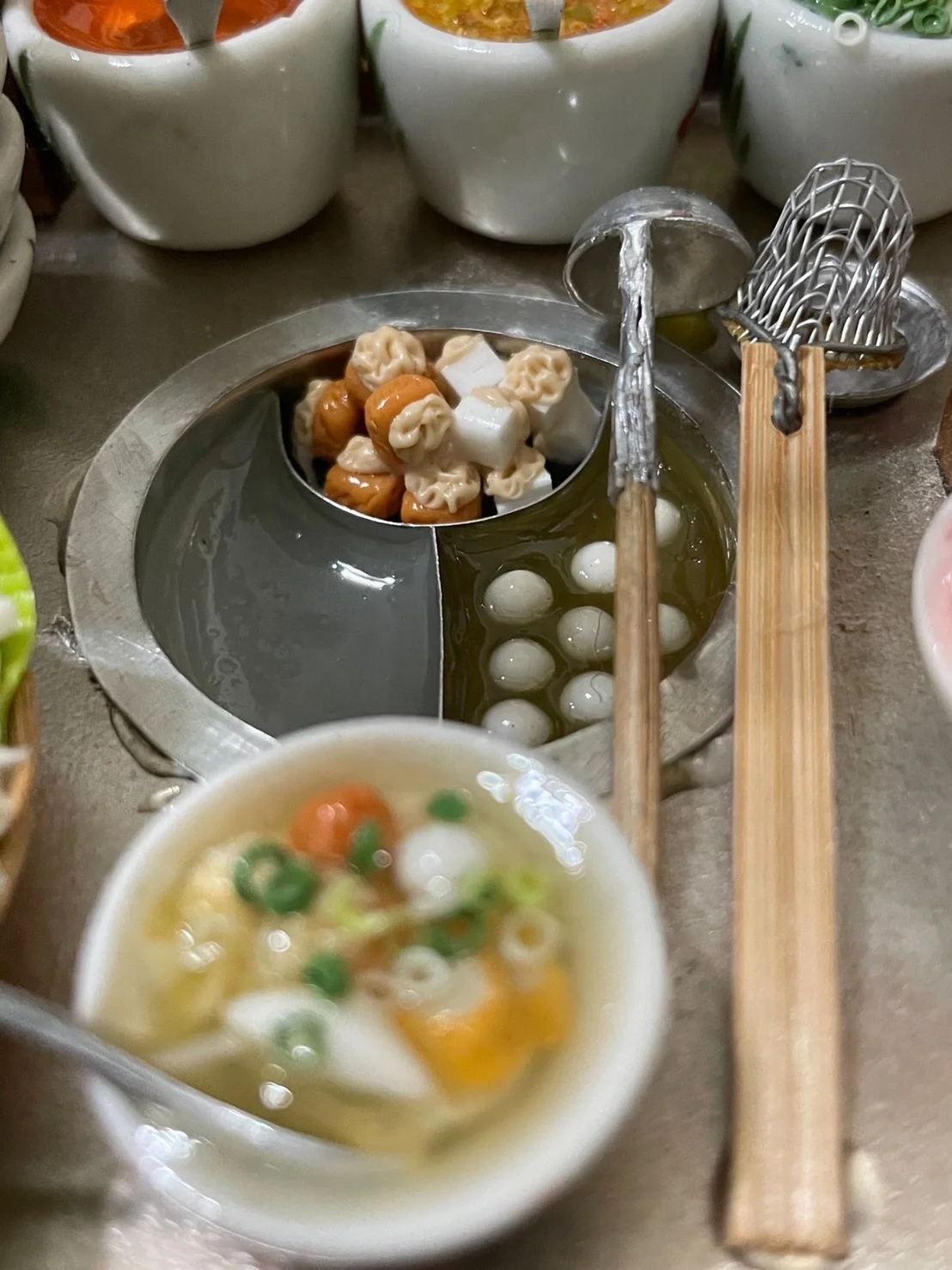 The Premium Miniature Clay Crafts with Creativity of Antique Noodle Shop Design Size M Made in Thailand