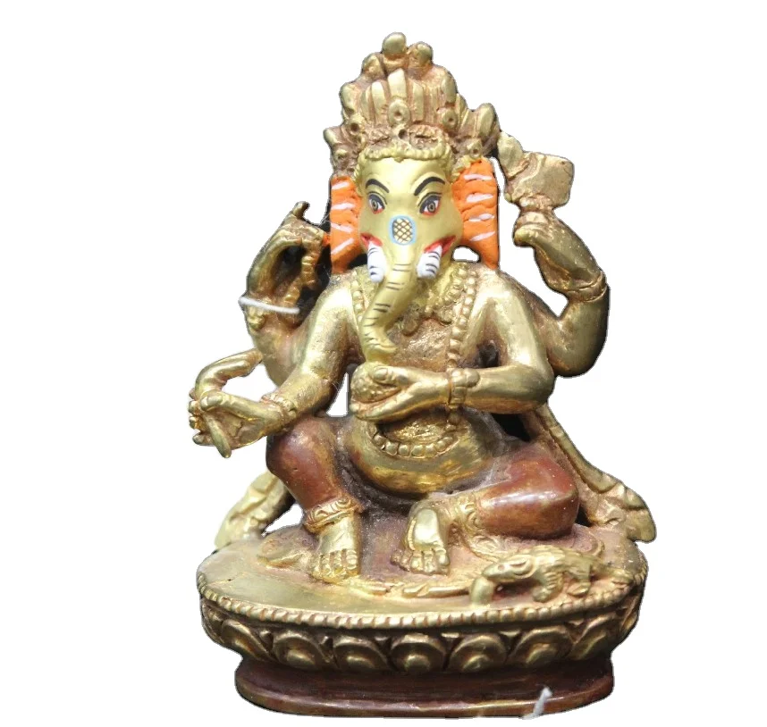 Hinduism статуя тибетской скульптуры Ganesha буддизм антикварная отделка Бронзовый Металл высшего качества индийские религиозные