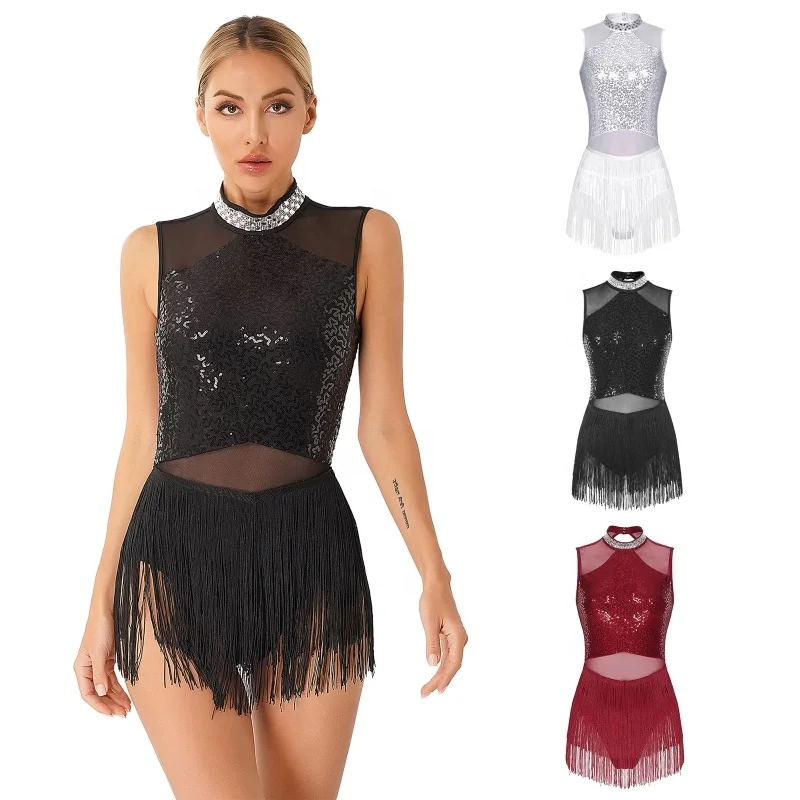 Stage Dance Wear Latin Ballroom Dance Dresses Latin Tango Rumba Cha-Cha Samba Performance Costume Sexy Dance Wear Training